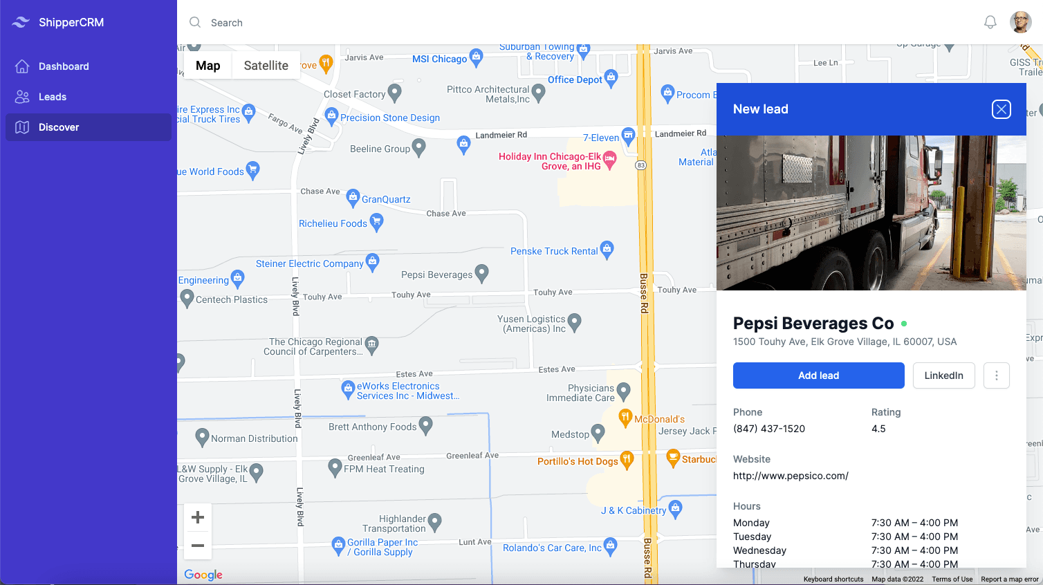 ShipperCRM discovery screenshot